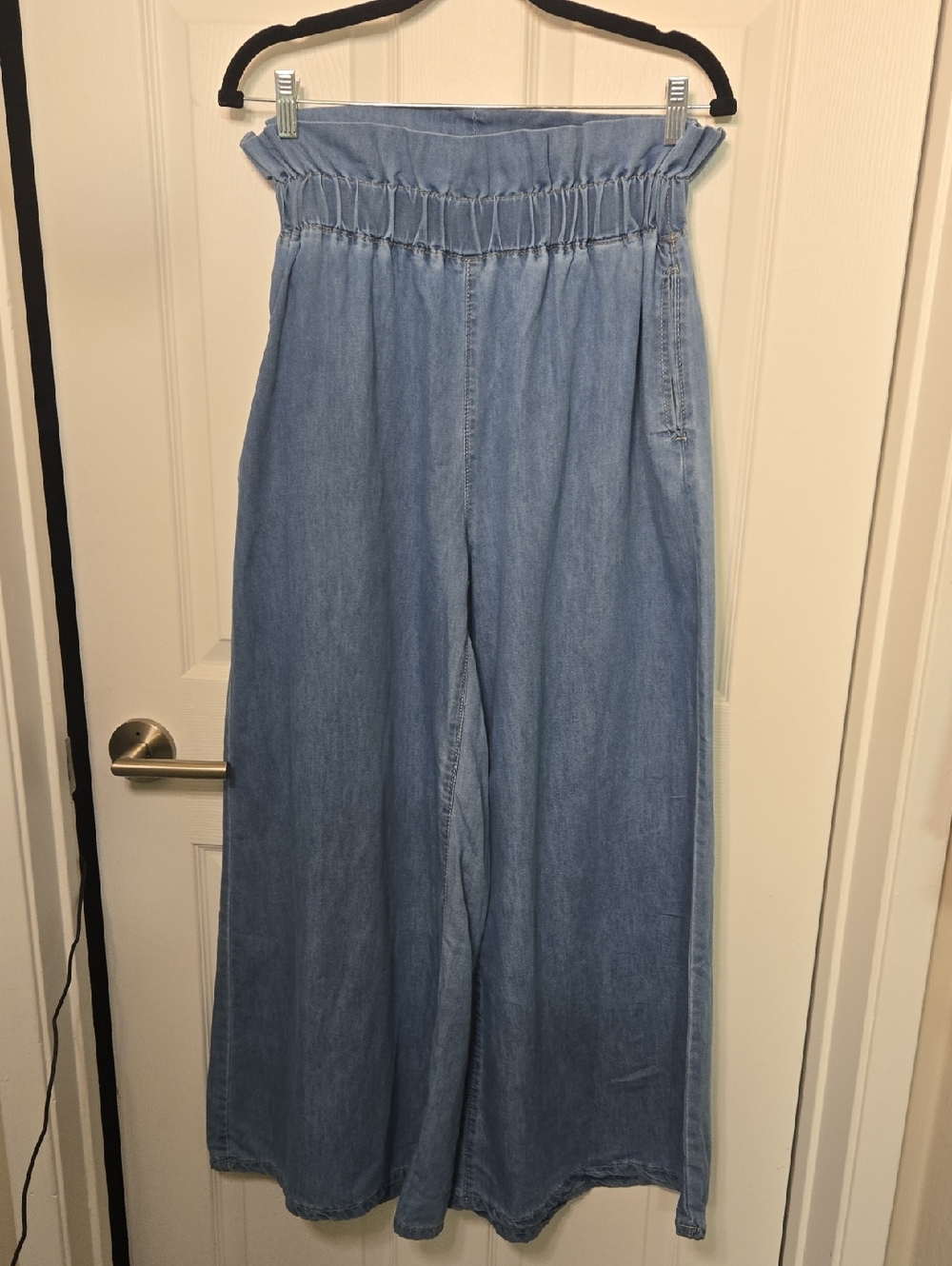 SHEIN Light Blue High-Waist Wide Leg Jeans